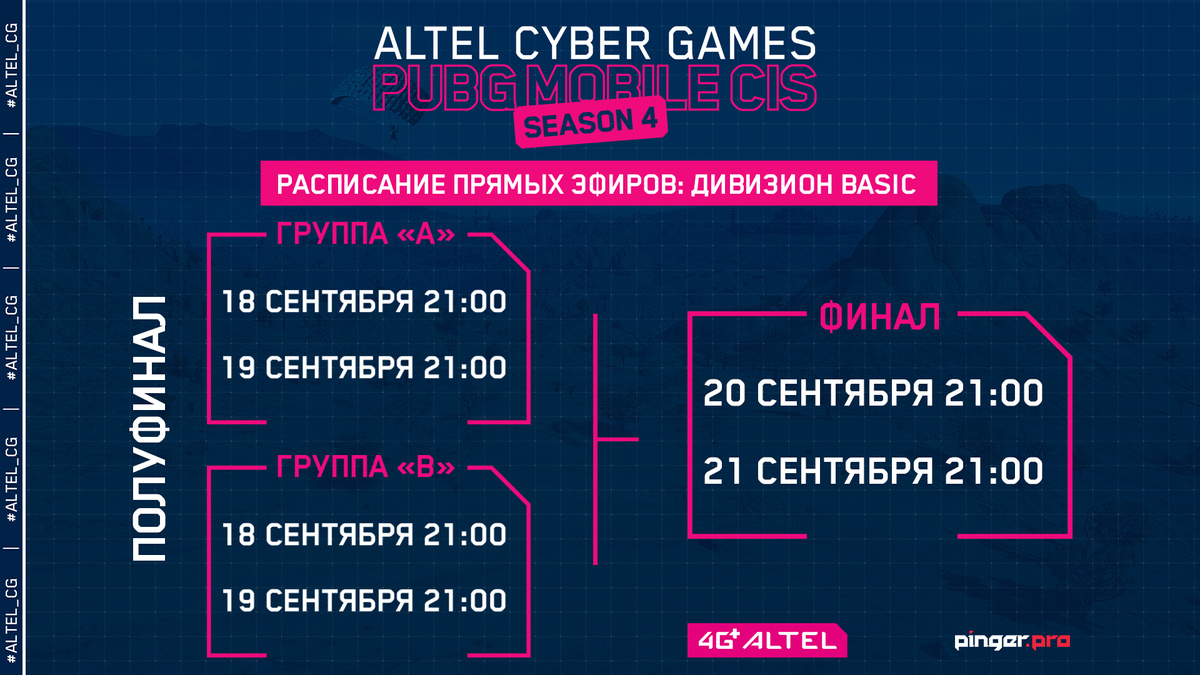 Открываем сезон прямых эфиров ALTEL Cyber Games PUBG Mobile CIS Season 4!